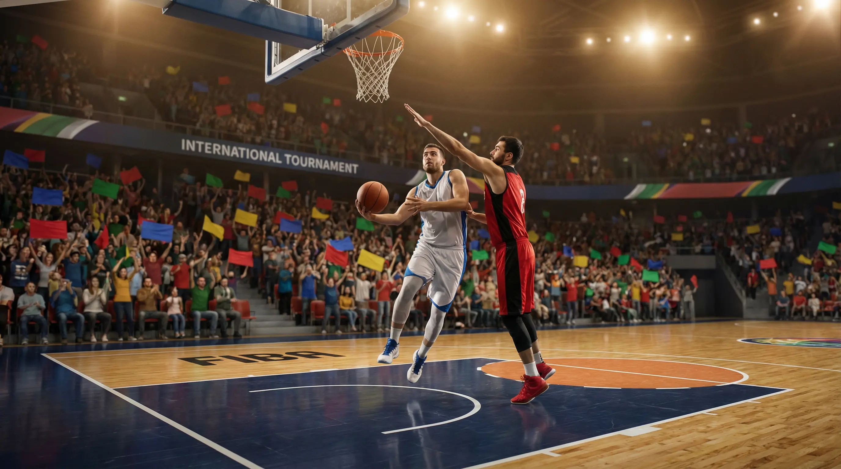 Basketball bei Olympia – Nationalmannschaftsspiel im olympischen Turnier